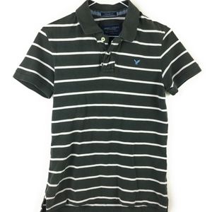 AMERICAN EAGLE Polo Mens XS Green White Vintage